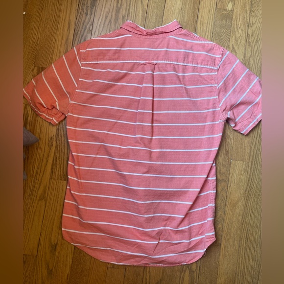 Men's Coral Striped Button-Down Shirt - Picture 2 of 3